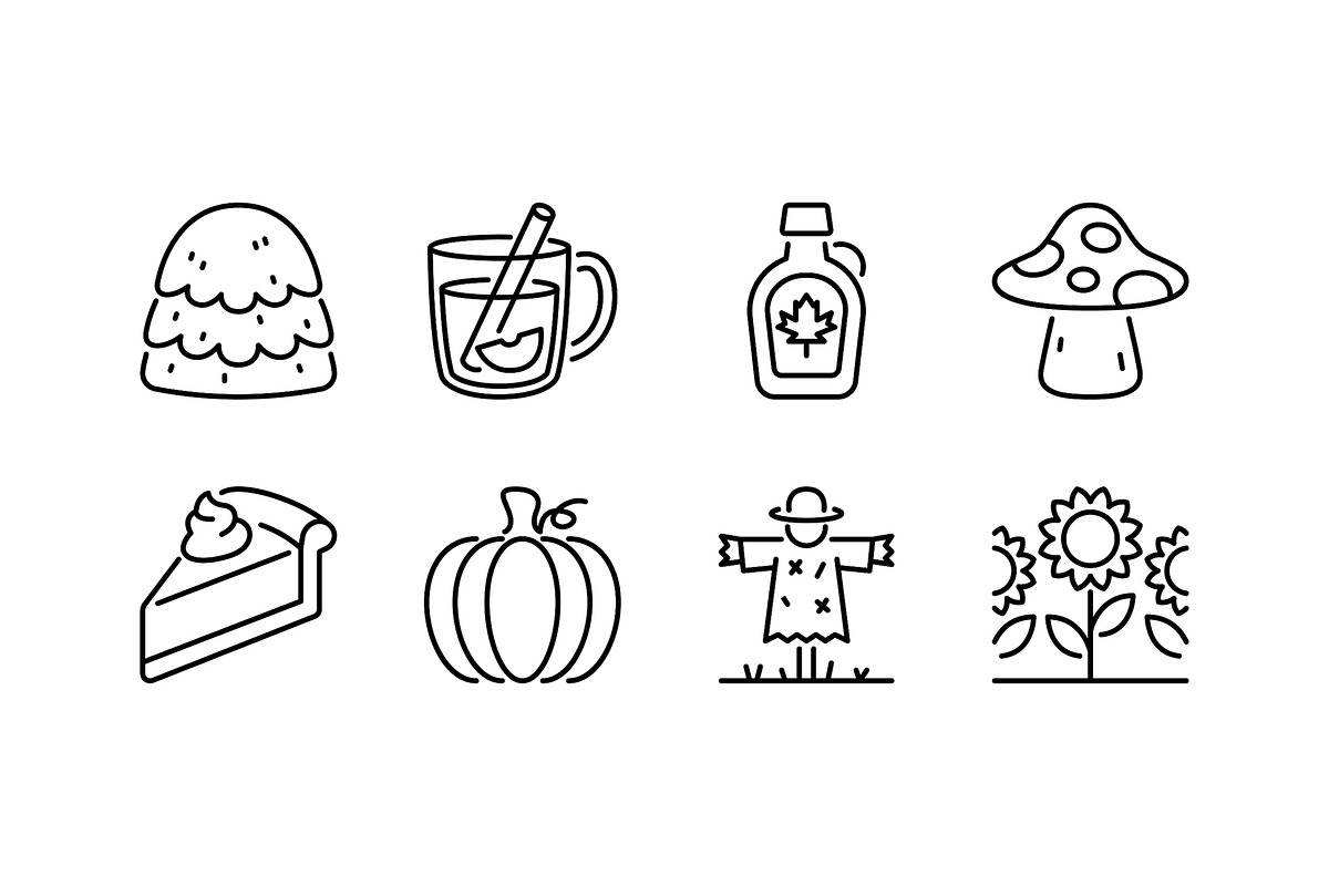 Fall Season Icon Set, an Outline Icon by Eklip Studio (Photo 2 of 3)