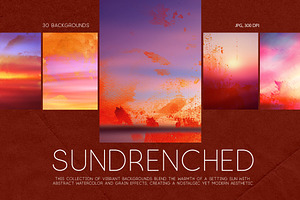 Grainy Sunset Abstract Backgrounds, a Background Graphic by Elena Pimonova