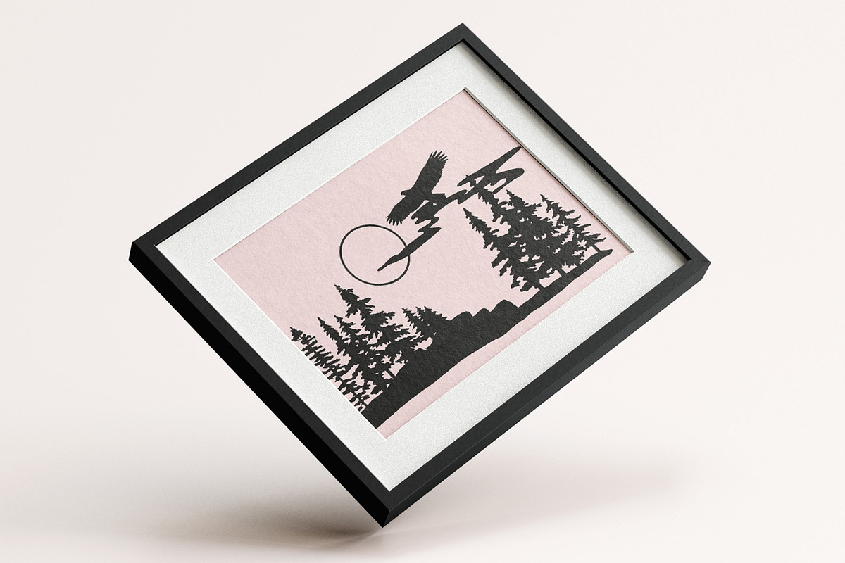 Mountain Scenes Silhouettes Vector 1, an Object Illustration by Seaquint (Photo 4 of 5)