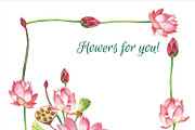 Lotus Flowers. Bouquets and Wreaths, a Decorative Illustration by Nataliapiache (Thumbnail 4 of 5)