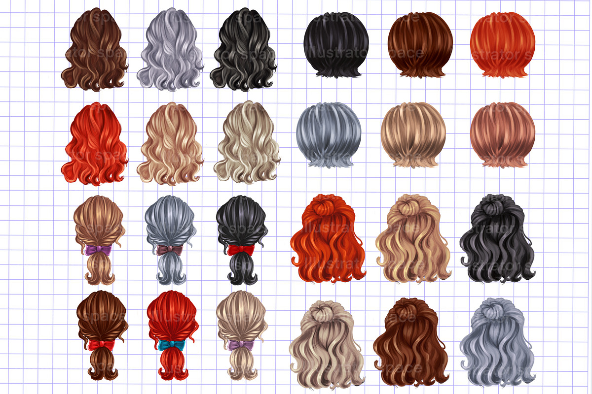 Hairstyles clipart PNG transparent, an Illustration by Illustrator Space (Photo 1 of 10)