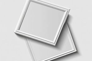Two White Frames Overlapping Minimal, an Abstract Photo by Pixeness Studio