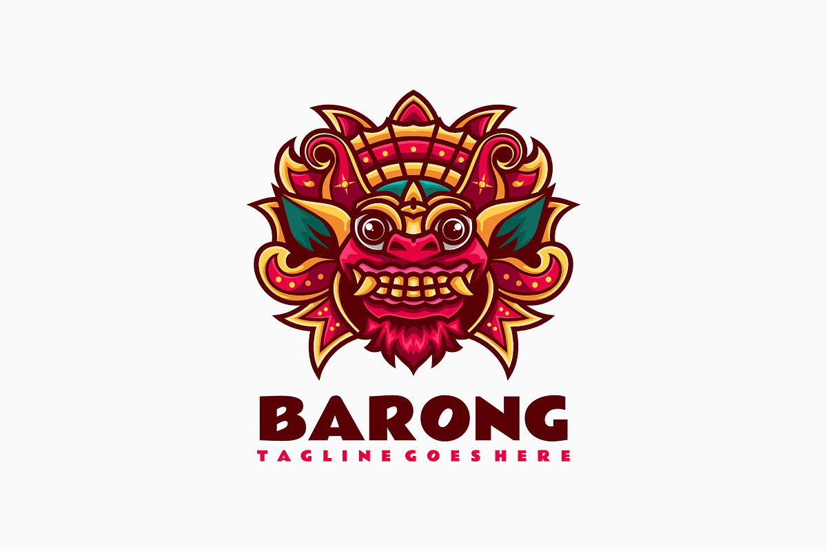 Balinese Barong Mascot Cartoon Logo, a Branding & Logo Template by Artnivora.Std