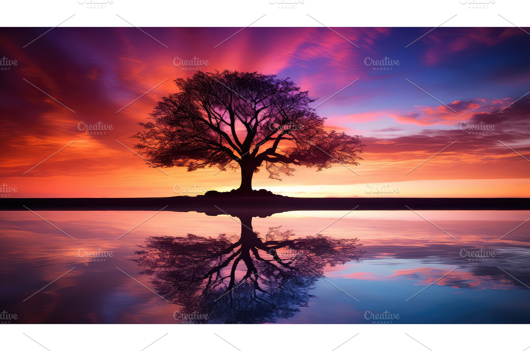 silhouette tree silouette ai, a Nature Photo by pikepicture