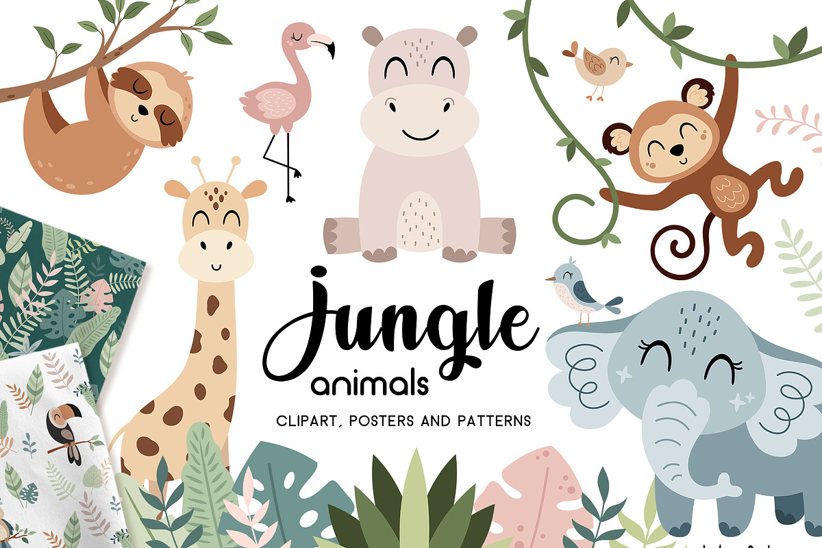 Kids Bundle Cliparts & Patterns, an Illustration by JulzaArt (Photo 2 of 16)