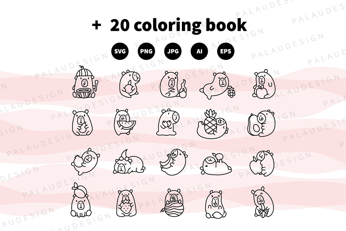 Cute Capybara and Fresh Fruits, a Seasonal Illustration by Palau (Photo 11 of 12)