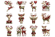 Valentine's Whimsical Deer Clipart, a Graphic by CitraGraphics (Thumbnail 4 of 4)