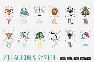12 Zodiac Icon & Signs, an Icon by vintagio