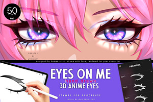 Anime Eye Stamps for Procreate + PNG