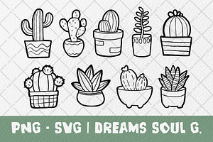 Cactus PNG SVG, a Decorative Illustration by DREAMs Soul G.