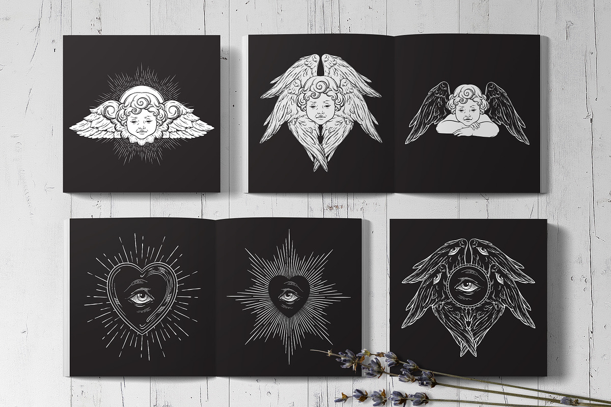 Holy Hearts Hand Drawn Vector Arts, a Decorative Illustration by Croisy (Photo 5 of 7)