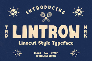 Lintrow - Linocut Style Typeface, a Sans Serif Font by Youthlabs Studio