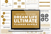 Dream Life Ultimate Planners CANVA, a Stationery Template by Graphic Fabrica (Thumbnail 1 of 8)