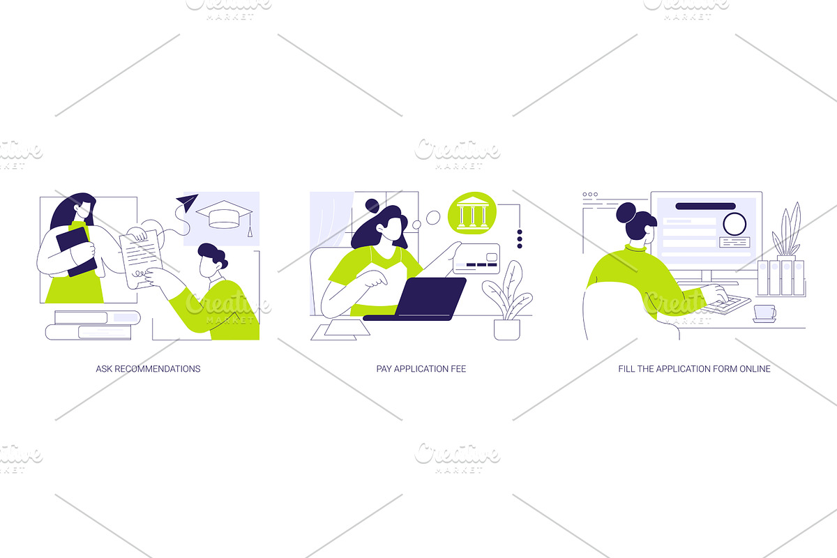 College application isolated cartoon, an Education Illustration by Visual Generation
