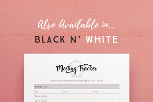 Meeting Tracker Printable Planners