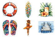 Beach Holiday Sublimation Clipart, an Illustration by SinaCreation (Thumbnail 4 of 5)