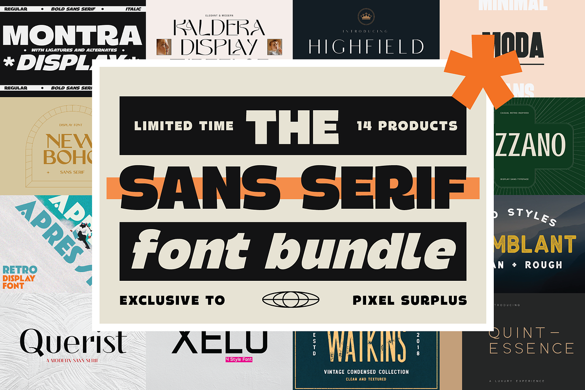The Sans Serif Font Bundle - 90% Off, a Sans Serif Font by Surplus Type Co (Photo 1 of 16)