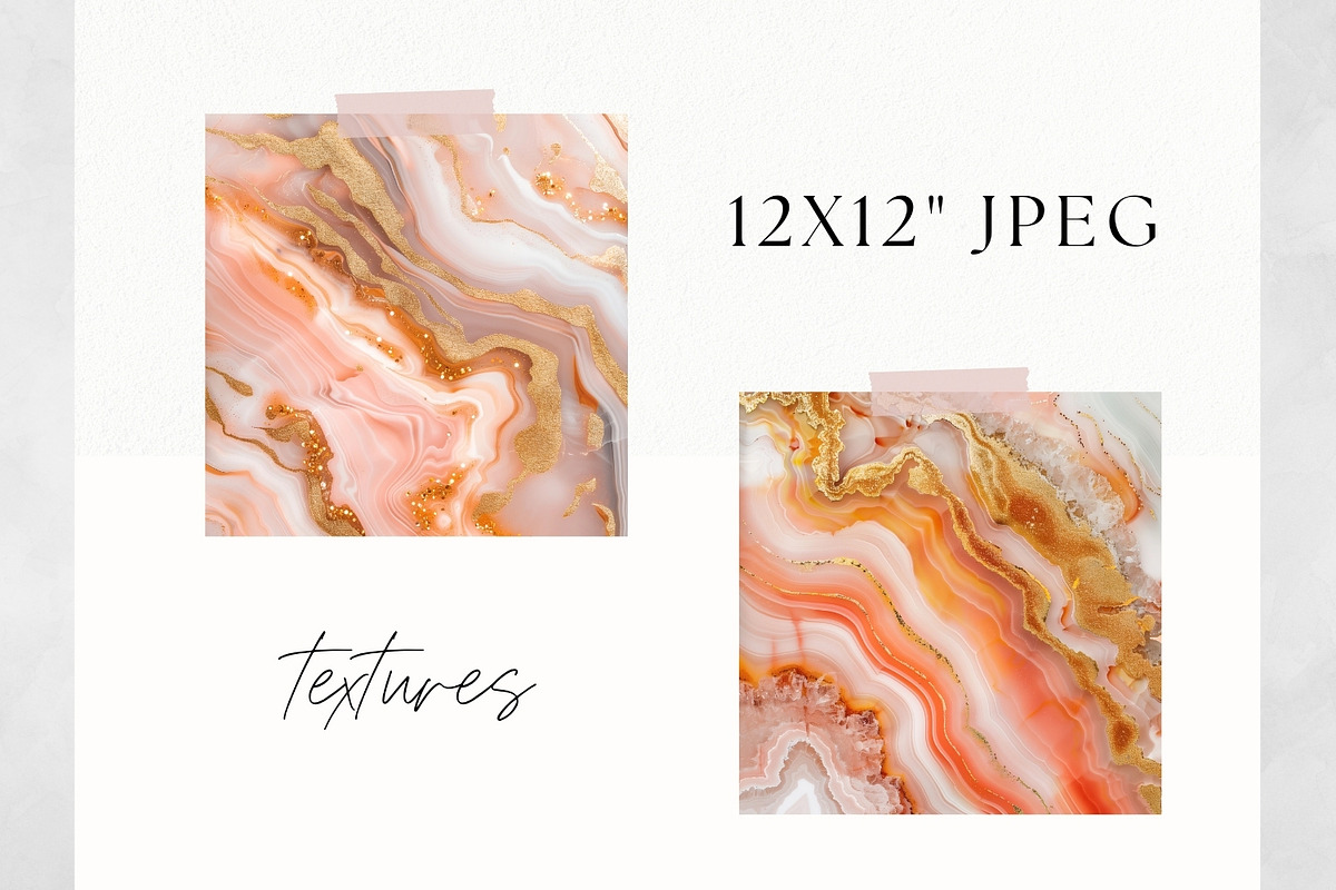 Orange Marble Texture Pack, Abstract, a Decorative Illustration by illuztrate (Photo 4 of 4)