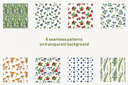 Watercolor berries and herbs clipart, a Pattern Graphic by Dina Guiter (Thumbnail 2 of 8)