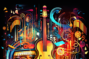 Digital Music Themed Background, a Background Graphic by Printable Treasure (Thumbnail 3 of 4)