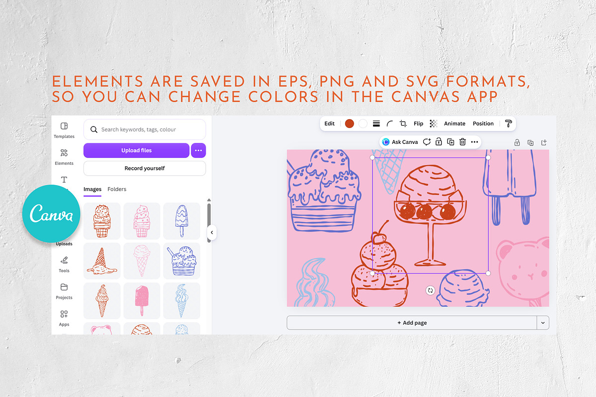 DOODLE ICE CREAM: clipart, a Food Illustration by Elliko shop (Photo 6 of 7)