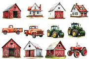 Watercolor Farm Animals Clipart, an Illustration by Designworld (Thumbnail 4 of 5)