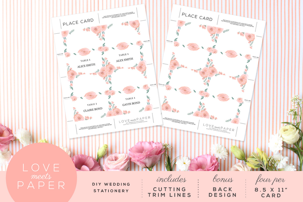 Table Name Place Card PC2025, an Invitation Template by Love Meets Paper (Photo 2 of 2)