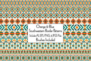 Orange & Blue Southwestern Borders, a Brush Add-On by Melissa Held Designs (Thumbnail 1 of 3)