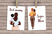 Best Mom Clipart, Mom with babies, a Person Illustration by ArtedeCatrin (Thumbnail 8 of 10)