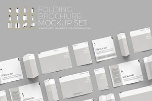 Folding Brochure Mockup Set, a Product Mockup by KIPET