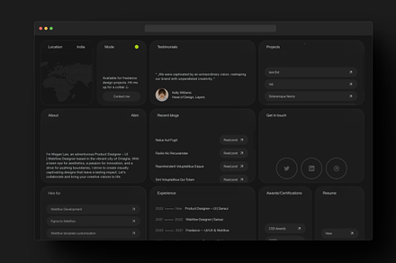 Eclipse Portfolio Template | Webflow, a Landing Page Template by NextGrid
