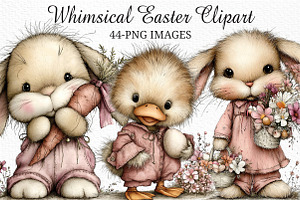 Whimsical Easter Clipart, an Illustration by Craft Nest