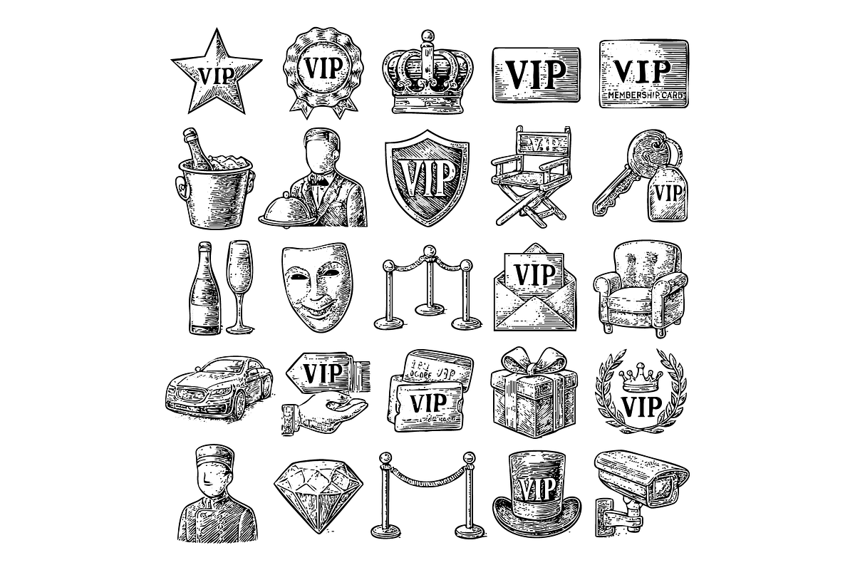 Luxury VIP Icons, an Object Graphic by nikagraphic