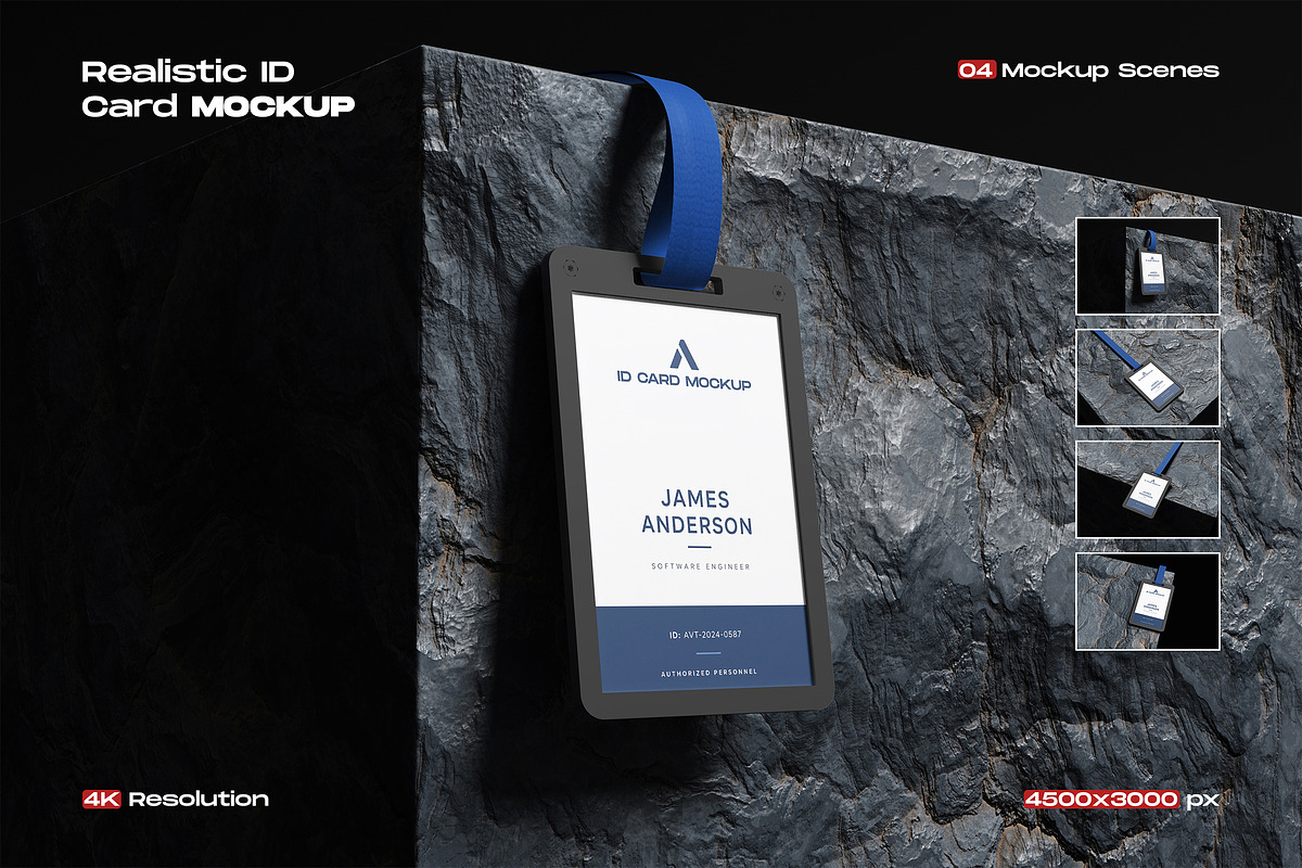Realistic ID Card Mockup, an Advertising Mockup by My Code Std (Photo 1 of 5)