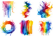 Watercolor Rainbow Paint Splash PNG, an Illustration by SinaCreation (Thumbnail 4 of 5)