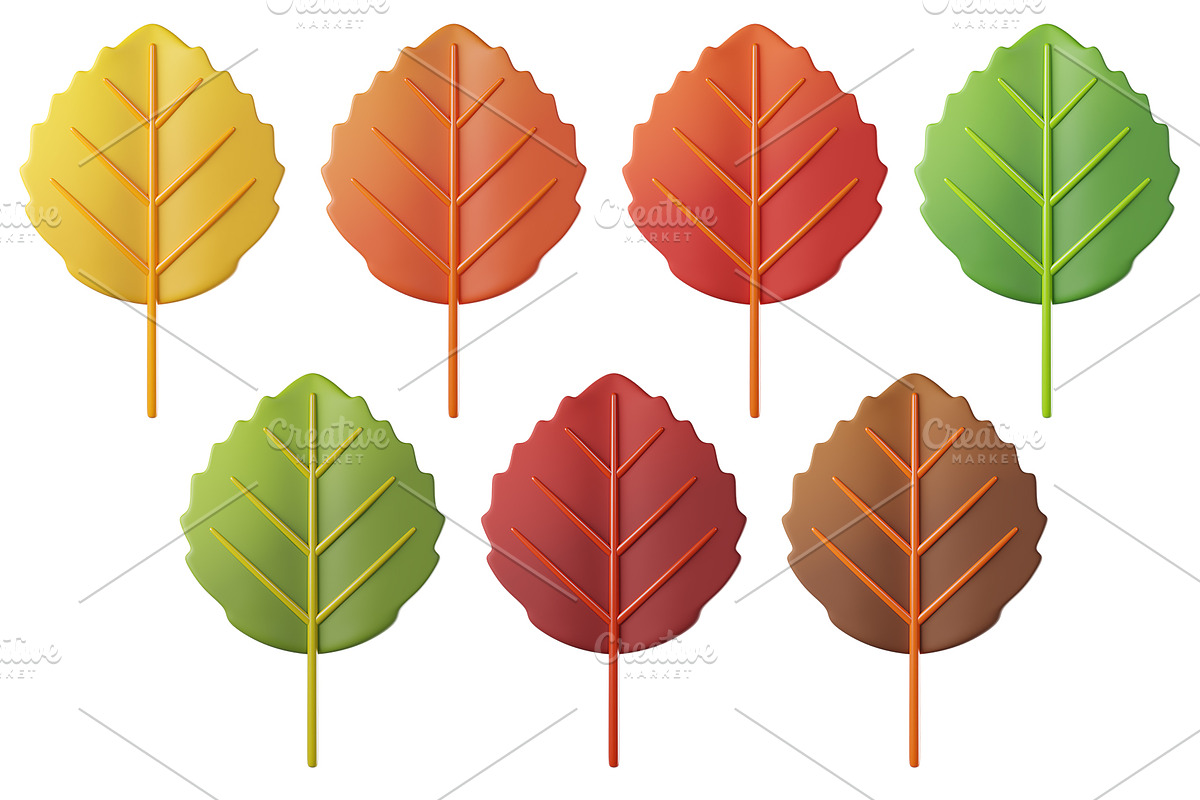 Cute 3D Autumn Leaves, a Plants & Tree 3D Model by Hannet (Photo 7 of 14)