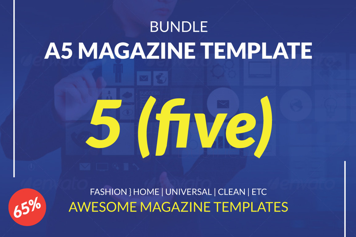 BUNDLE | A5 Magazine Template, a Magazine Template by GreenDesign