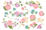 Garden Party Floral Vector Clipart, an Illustration by Amanda Ilkov (Thumbnail 2 of 3)