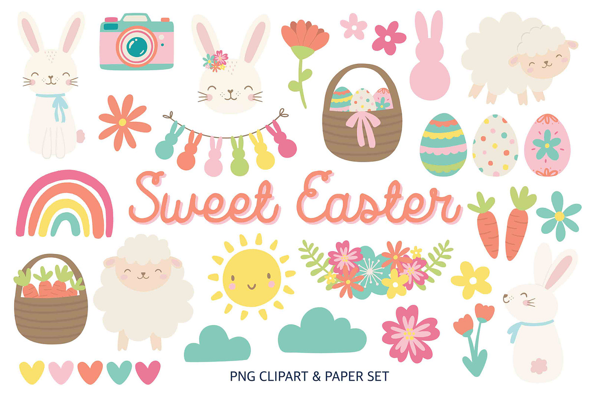 Sweet Easter Clipart Paper Set, a Graphic by Studio Hello Joy (Photo 1 of 3)