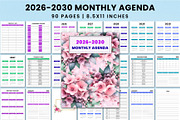 5 Year Monthly Agenda (2026–2030), a Stationery Template by Shumaya (Thumbnail 1 of 11)