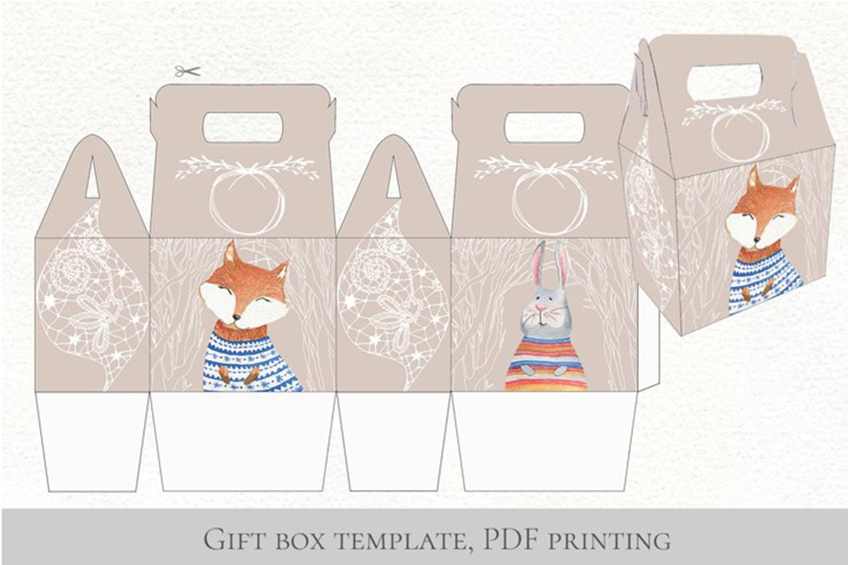Cute animals in warm winter fabric, an Animal Illustration by Love Watercolor Store (Photo 6 of 8)