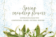 Snowdrops flowers watercolor clipart, a Decorative Illustration by Pegion art shop (Thumbnail 1 of 11)