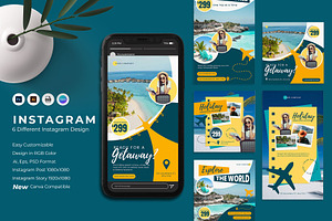 Travel Instagram Post Template, a Social Media Template by Artnivora.Std