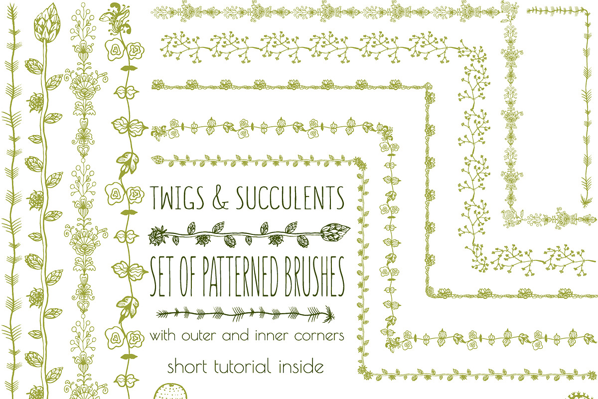 Set of vector patterned brushes-2, a Brush Add-On by Elena Terzi (Photo 1 of 11)