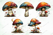 Watercolor Whimsical Mushroom Bundle, an Illustration by Creative Art (Thumbnail 10 of 10)