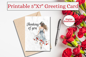 Thinking Of You Greeting Card PNG