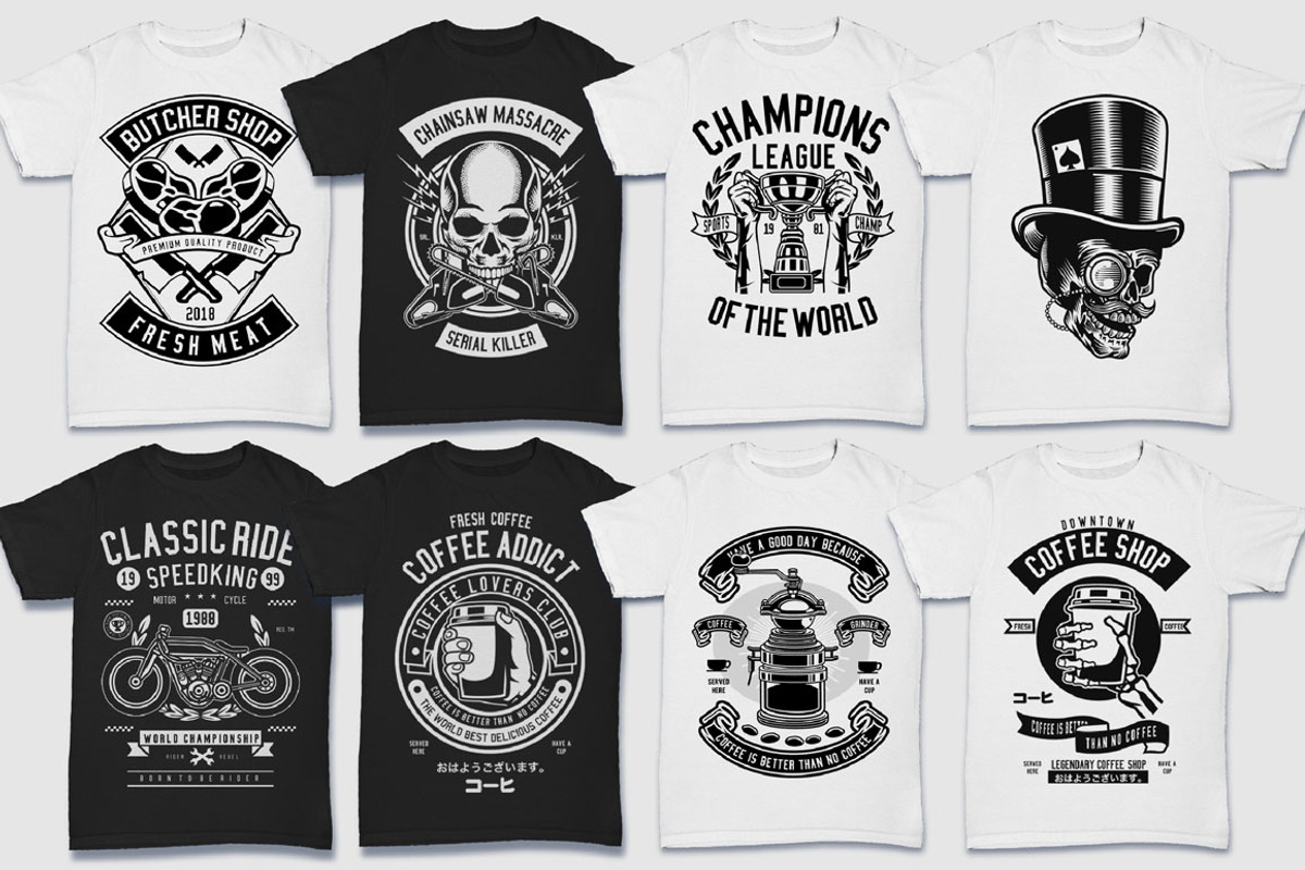 200 Vector Tshirt Designs ( B/W ), an Education Illustration by roach_graphic (Photo 7 of 27)