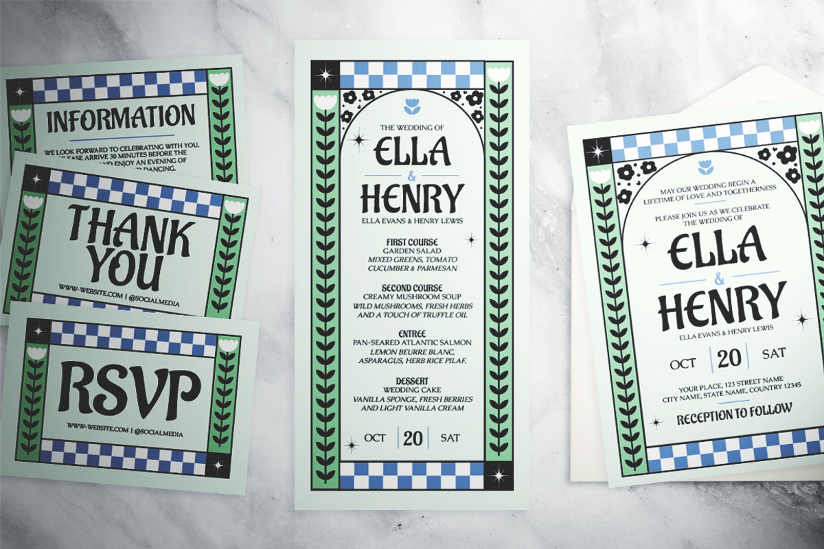 Floral Wedding Invitation Suite, an Invitation Template by The Good Store (Photo 4 of 4)