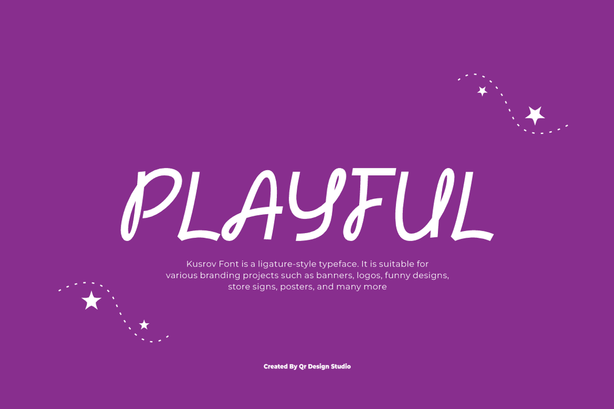 Kusrov - Playful Ligatures Font, a Handwritten Font by QR Design Studio (Photo 3 of 8)
