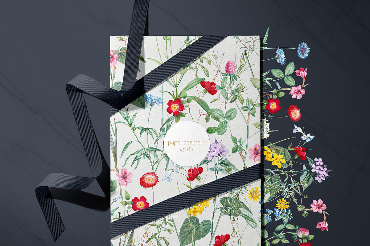 Vintage Summer Flower Paper Pack, a Pattern Graphic by paper aesthetic (Photo 7 of 8)